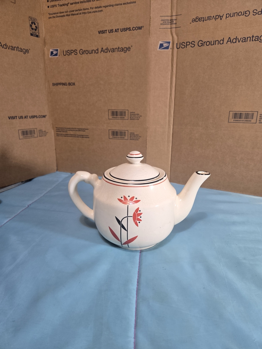 Vintage Harker Hot Oven Tea Pot 1930s Art Deco Design